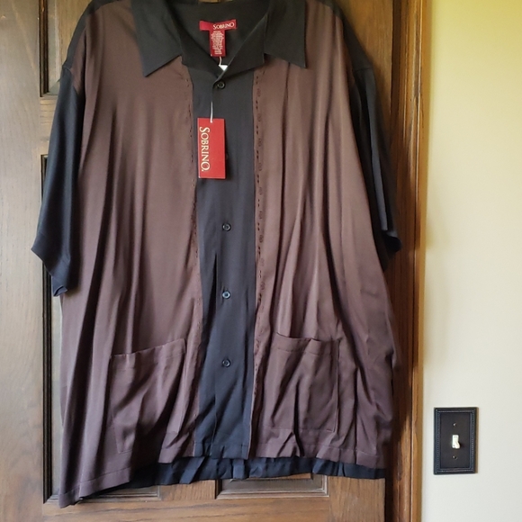 Sobrino 4X brown/black button shirt.  NWT - Picture 1 of 3